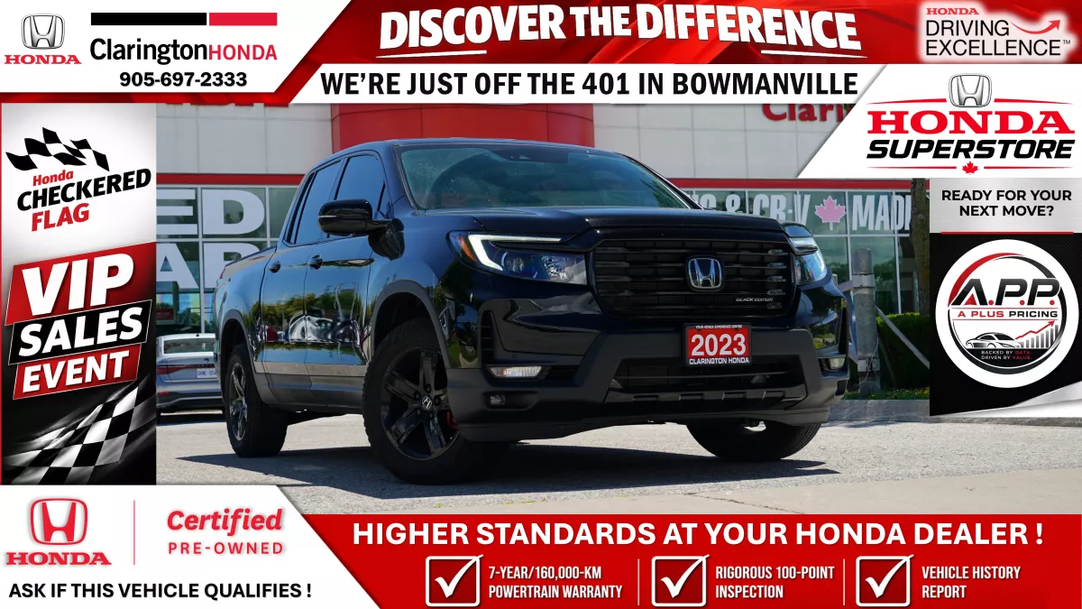 CRYSTAL BLACK PEARL 2023 Honda Ridgeline Pickup Truck All-Wheel Drive 9-Speed Automatic