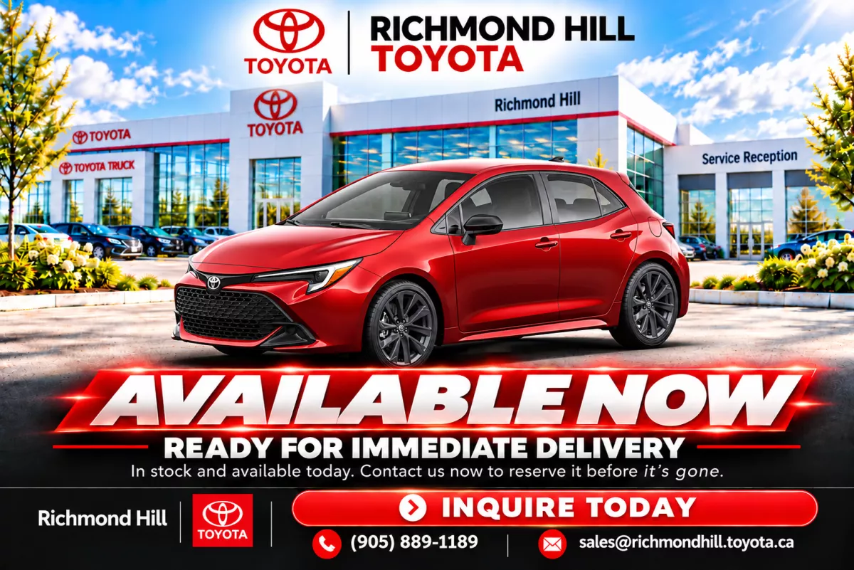 Finish Line Red 2027 Toyota Corolla Hatchback Continuously Variable Transmission