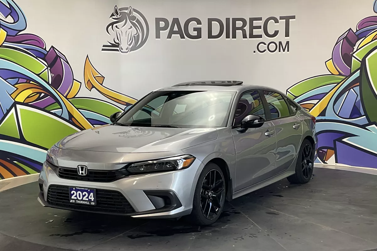 Silver 2024 Honda Civic Sport FWD Sedan Front-Wheel Drive