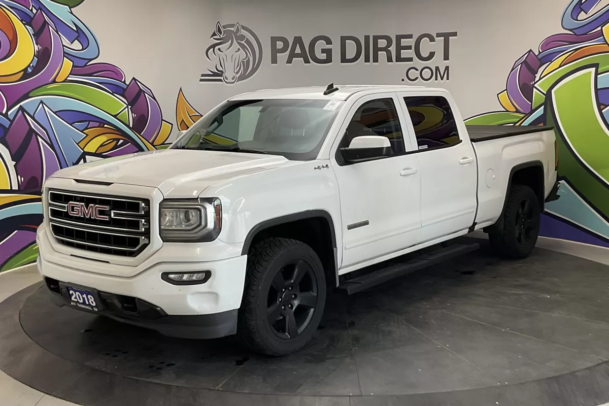 White 2018 GMC Sierra 1500 SLE Crew Cab 4WD Pickup Truck Four-Wheel Drive Automatic